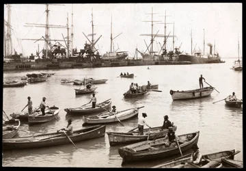 Vista do porto em Collao, Peru, 1906 (impressão de gelatina de prata)